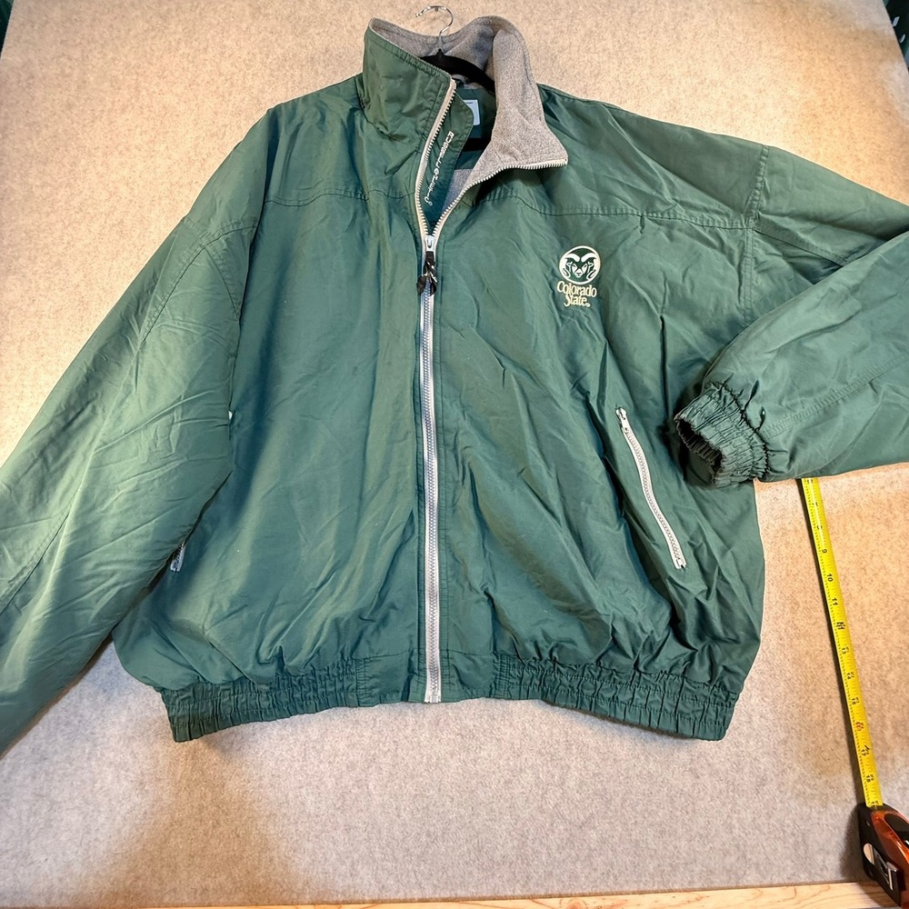 Vintage Russell Athletic Colorado State Rams Jacket XXL Green Fleece‎ Lined XL